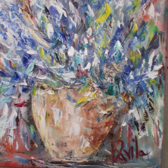 By Texas Artist Davila Other - Certified original Texas Bluebonnets oil painting 16x20"